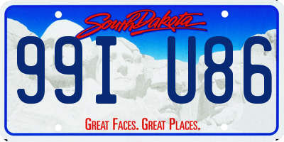 SD license plate 99IU86