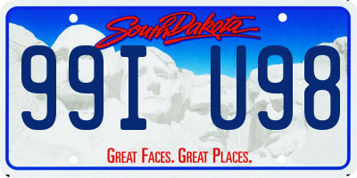 SD license plate 99IU98