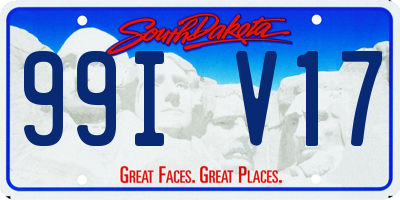 SD license plate 99IV17