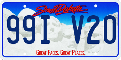 SD license plate 99IV20