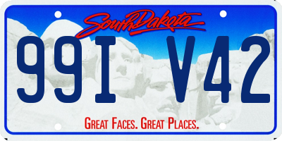SD license plate 99IV42