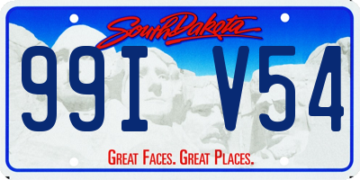 SD license plate 99IV54