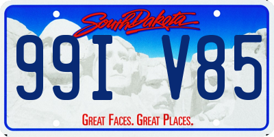 SD license plate 99IV85