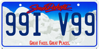 SD license plate 99IV99