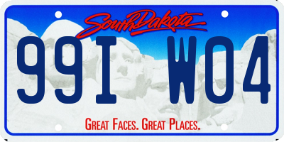 SD license plate 99IW04