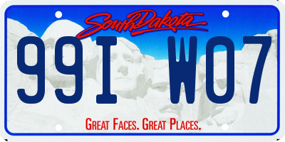 SD license plate 99IW07