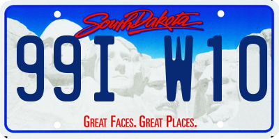 SD license plate 99IW10