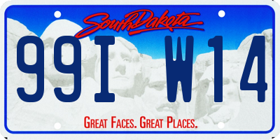 SD license plate 99IW14
