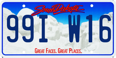 SD license plate 99IW16