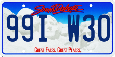 SD license plate 99IW30