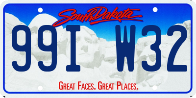 SD license plate 99IW32