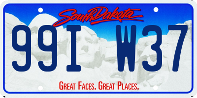 SD license plate 99IW37