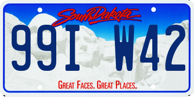 SD license plate 99IW42