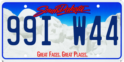 SD license plate 99IW44