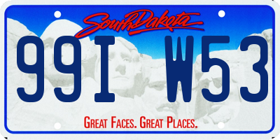 SD license plate 99IW53
