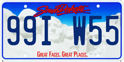 SD license plate 99IW55