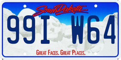 SD license plate 99IW64