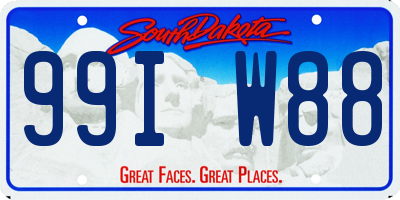 SD license plate 99IW88