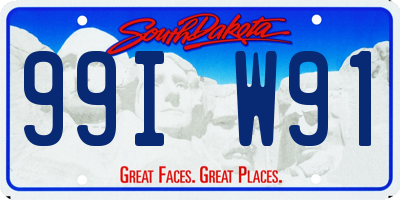 SD license plate 99IW91