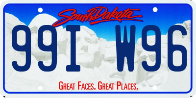 SD license plate 99IW96