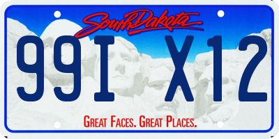SD license plate 99IX12