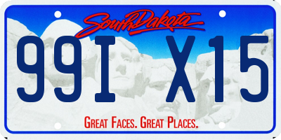 SD license plate 99IX15