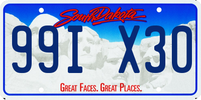 SD license plate 99IX30
