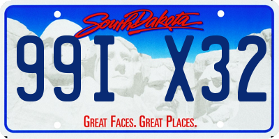 SD license plate 99IX32