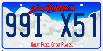 SD license plate 99IX51