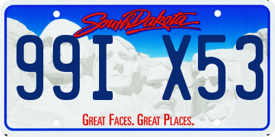 SD license plate 99IX53