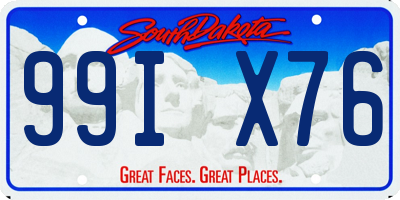 SD license plate 99IX76