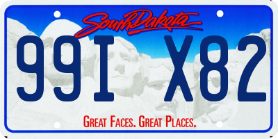 SD license plate 99IX82