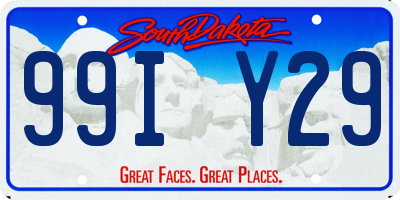 SD license plate 99IY29