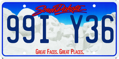 SD license plate 99IY36