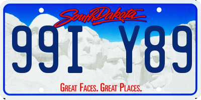 SD license plate 99IY89