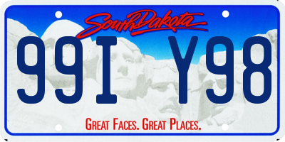 SD license plate 99IY98