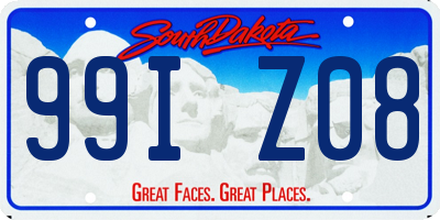 SD license plate 99IZ08