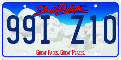 SD license plate 99IZ10