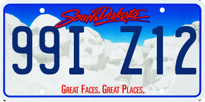 SD license plate 99IZ12