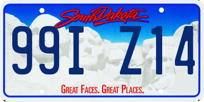 SD license plate 99IZ14