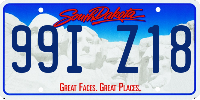 SD license plate 99IZ18