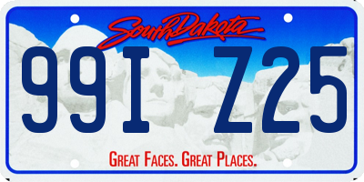 SD license plate 99IZ25