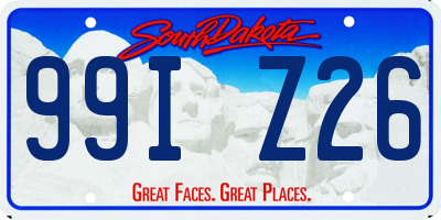 SD license plate 99IZ26