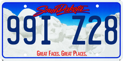 SD license plate 99IZ28