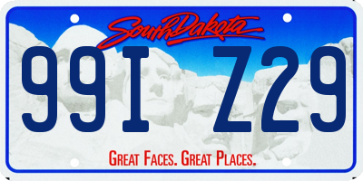 SD license plate 99IZ29