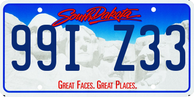 SD license plate 99IZ33