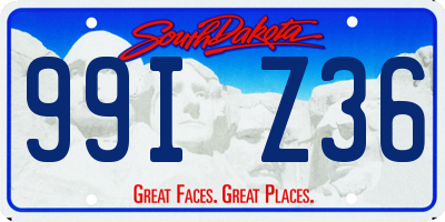 SD license plate 99IZ36