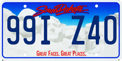 SD license plate 99IZ40