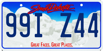 SD license plate 99IZ44