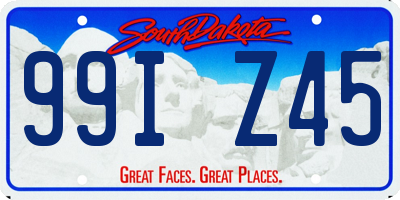 SD license plate 99IZ45